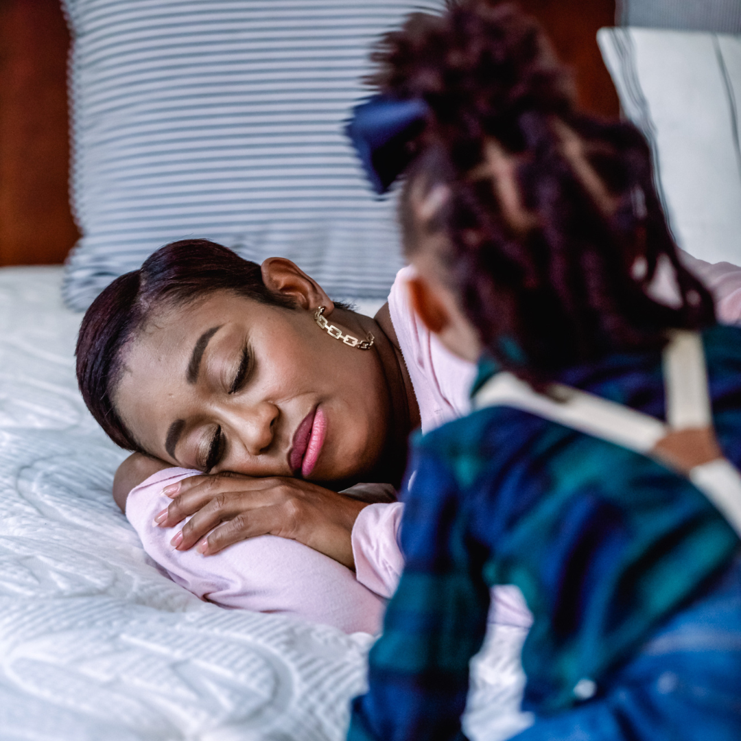 Mother and daughter in bed, Mattress, mental helalth