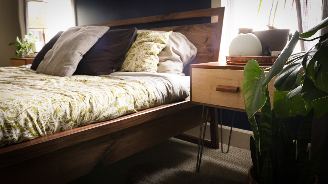 DIY MID-CENTURY MODERN INSPIRED SLEIGH BED