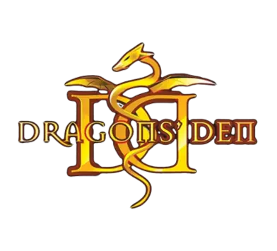 Logo of 'Dragon's Den' with a stylized dragon design on a white background