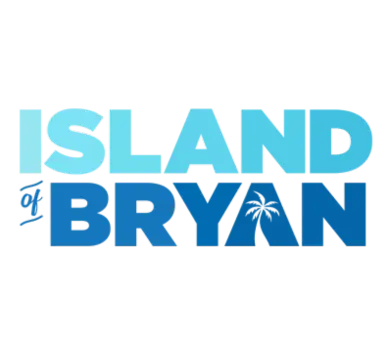 Logo for 'Island of Bryan' with blue text on a white background