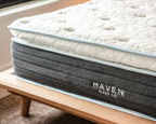 Haven Sleep Co. mattress on a wooden platform bed