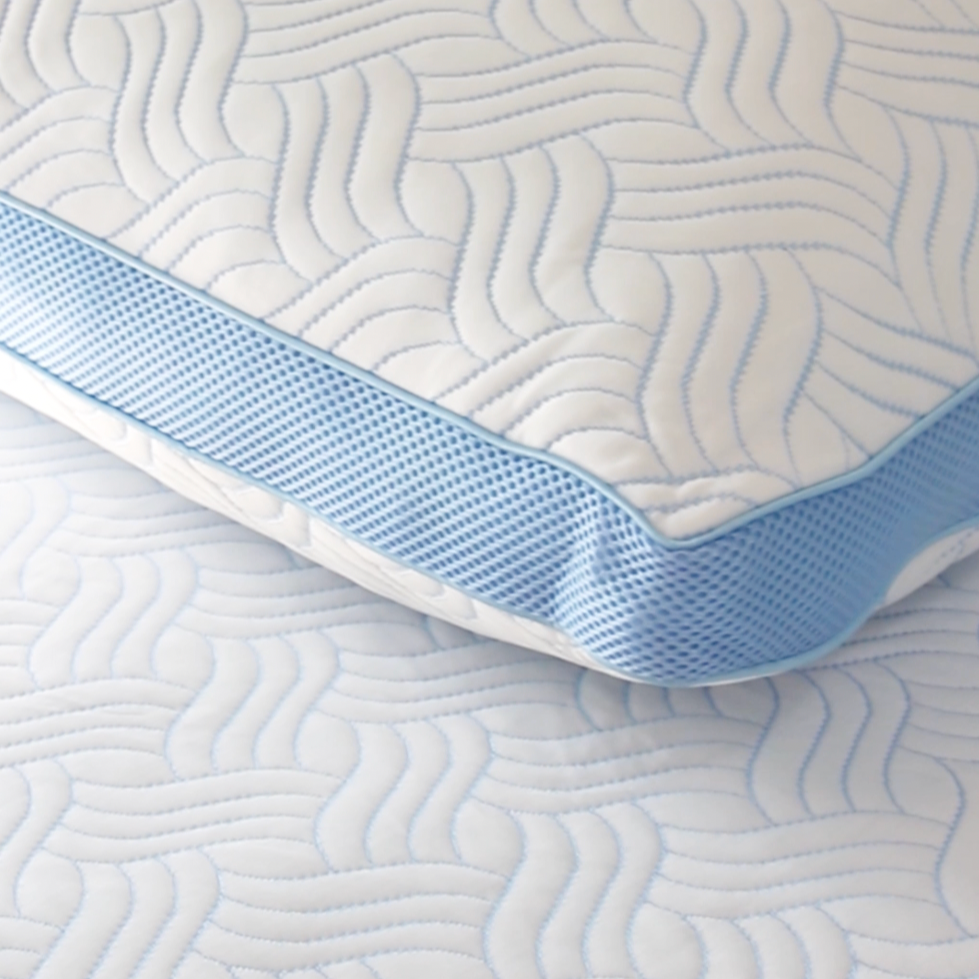 Close up of Cool Ice Pillow - Cool Ice Mattress and Pillow Haven Sleep Co. Canadian Made