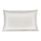 White satin pillowcase from the Dream Satin Sleep Set, offering a smooth and glossy finish, cruelty-free and sustainable, designed to reduce hair breakage and provide a luxurious, rejuvenating sleep experience.