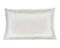 White satin pillowcase from the Dream Satin Sleep Set, offering a smooth and glossy finish, cruelty-free and sustainable, designed to reduce hair breakage and provide a luxurious, rejuvenating sleep experience.