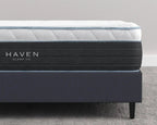 Haven Eurotop Hybrid mattress with dual-coil system, providing exceptional, non-toxic support and luxurious comfort with its plush Eurotop design.