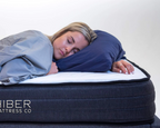 Comfort-focused sleep on Canadian-made HIBER8 mattress, featuring motion-isolating and eco-friendly design.