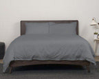Bedface storm grey sateen duvet cover and sheet set - premium long staple cotton