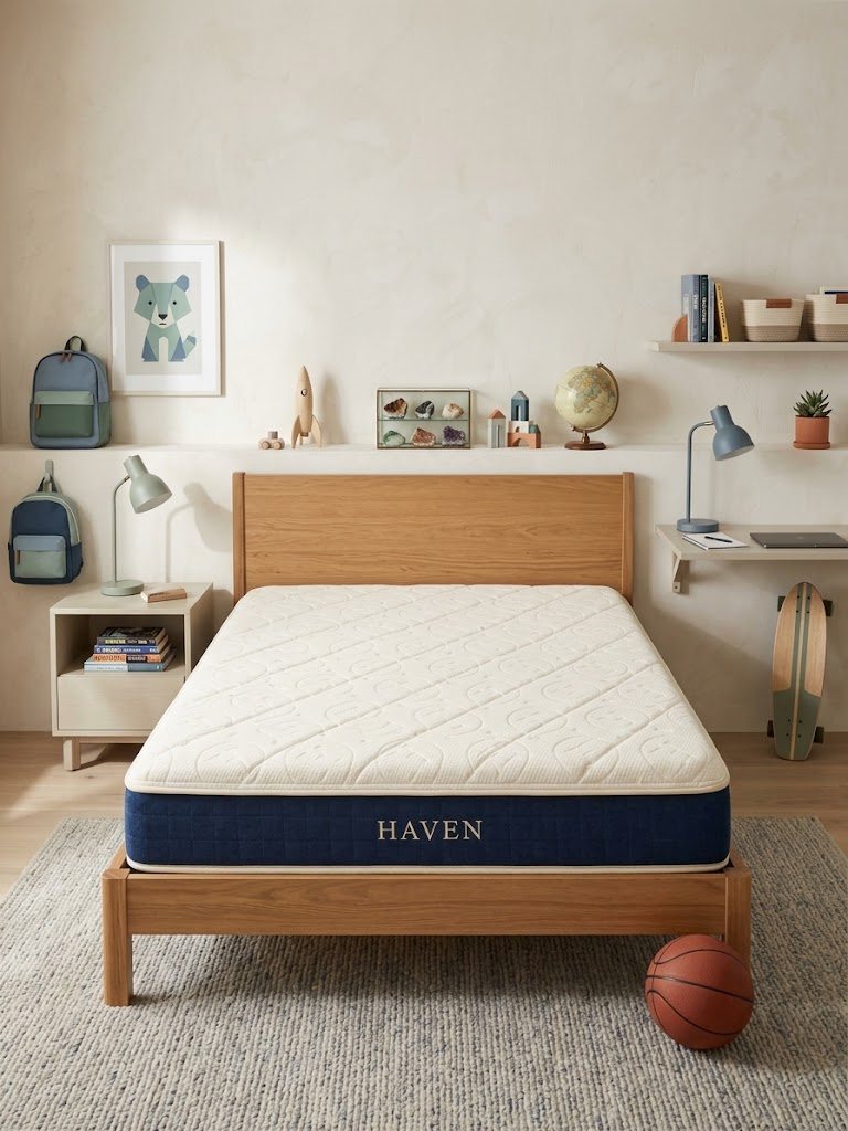 Twin on a standard platform - 8.5" tracks like a real bed, not a crash mat